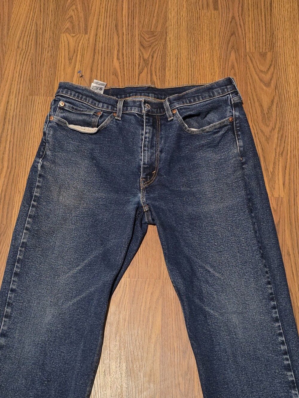 Levi’s 514 Men’s Jeans W34 L32 Dark Wash Thick Denim Straight Leg F62 - Picture 4 of 10